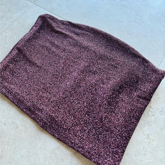 Wild Fable Maroon Sparkle Tube Top - Picture 3 of 5